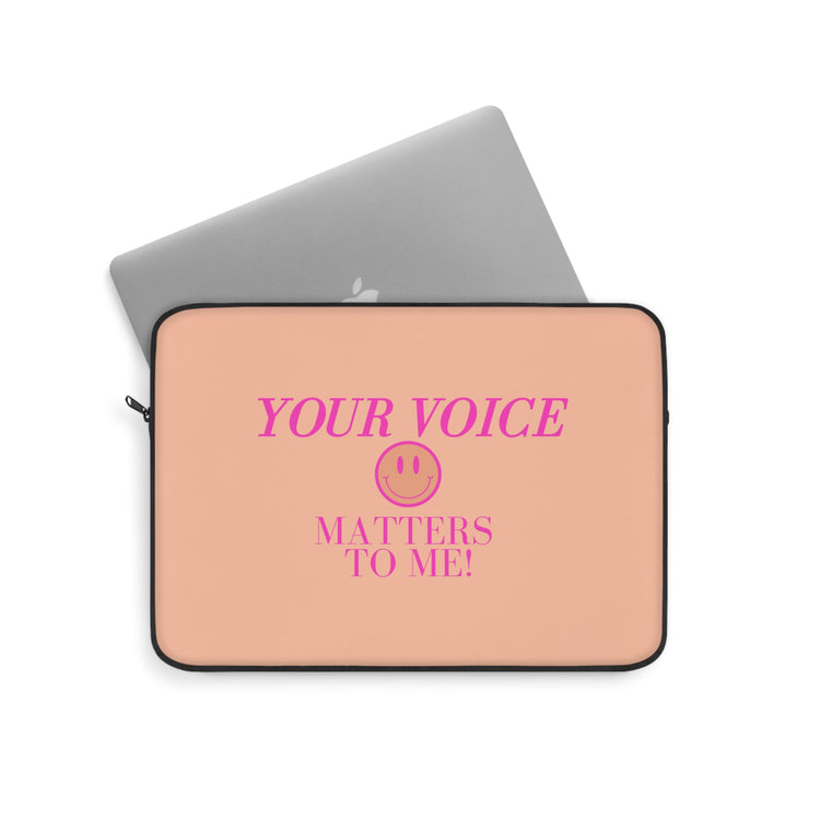 your voice matters smiley laptop sleeve