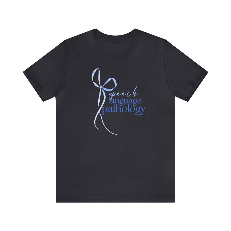 blue bow speech language pathology short sleeve tee