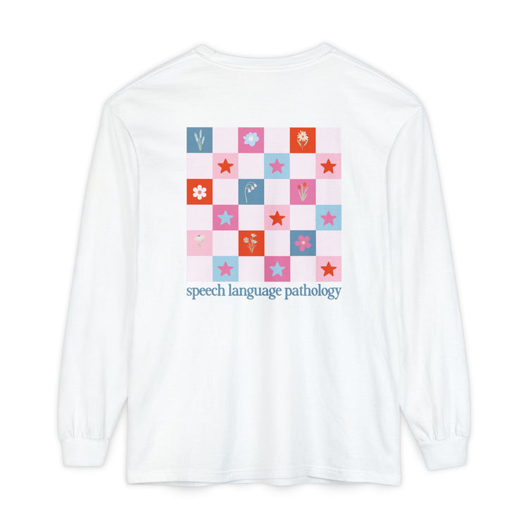 bloom in speech flowers long sleeve tee