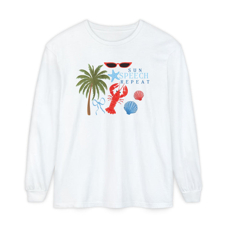 sun speech repeat comfort colors long sleeve tee