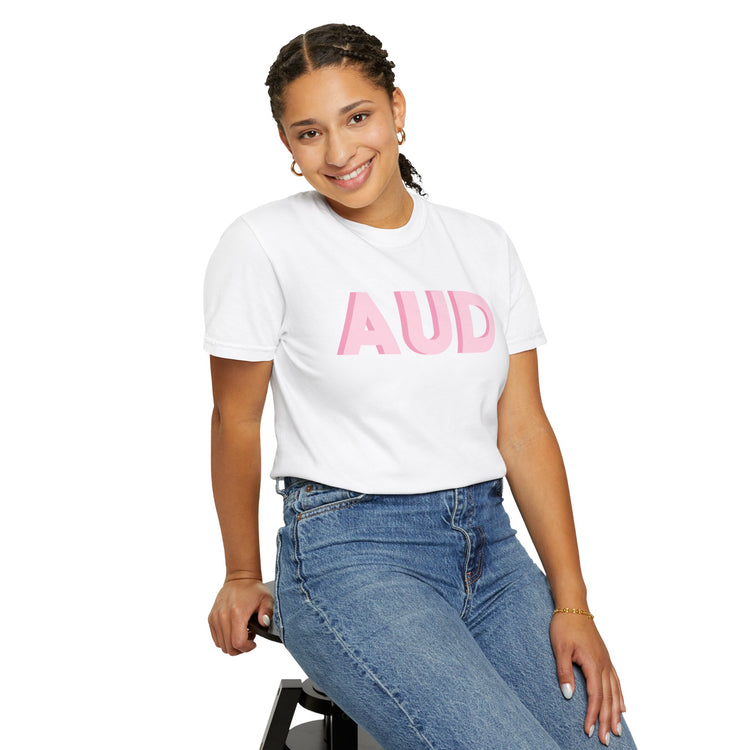 pink AUD audiology comfort colors tee