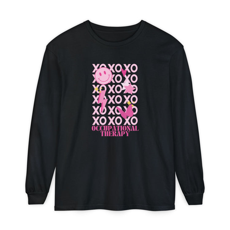 OT xoxo pink comfort colors long sleeve tee