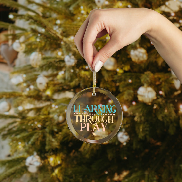 learning through play glass ornament