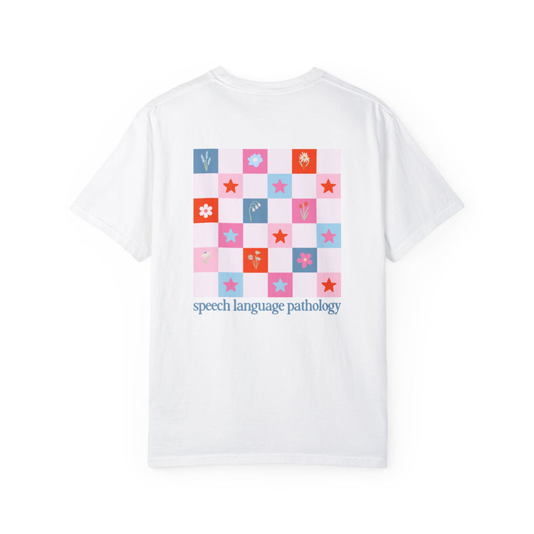 bloom in speech flowers comfort colors tee