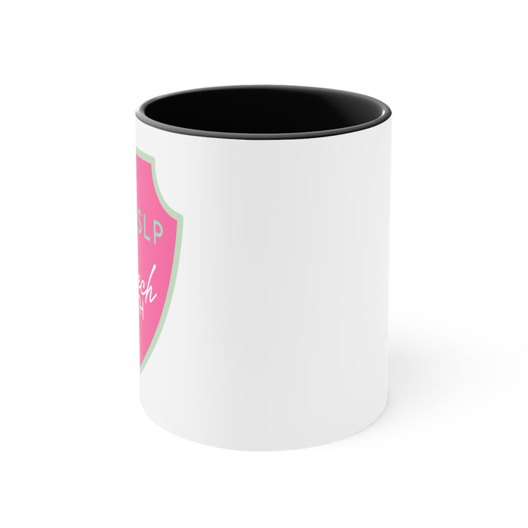 ccc speech path badge pink mug 11oz