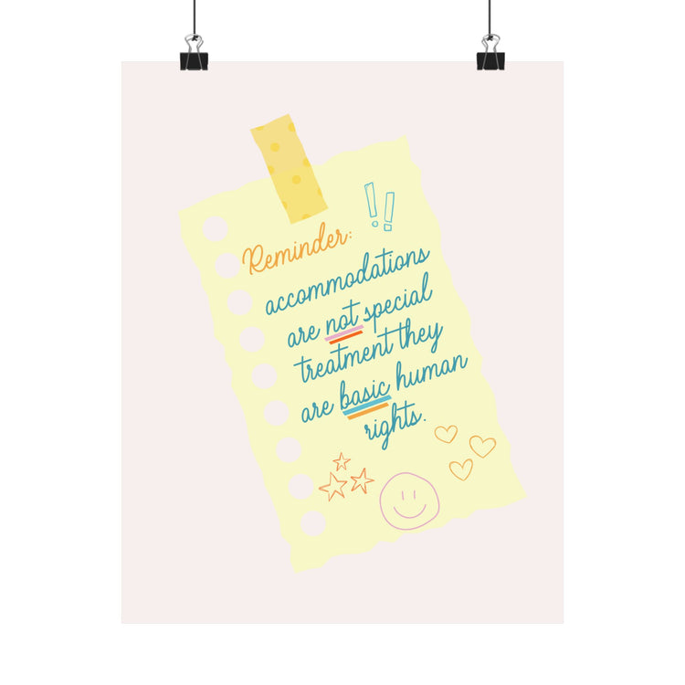 accommodations right wall poster