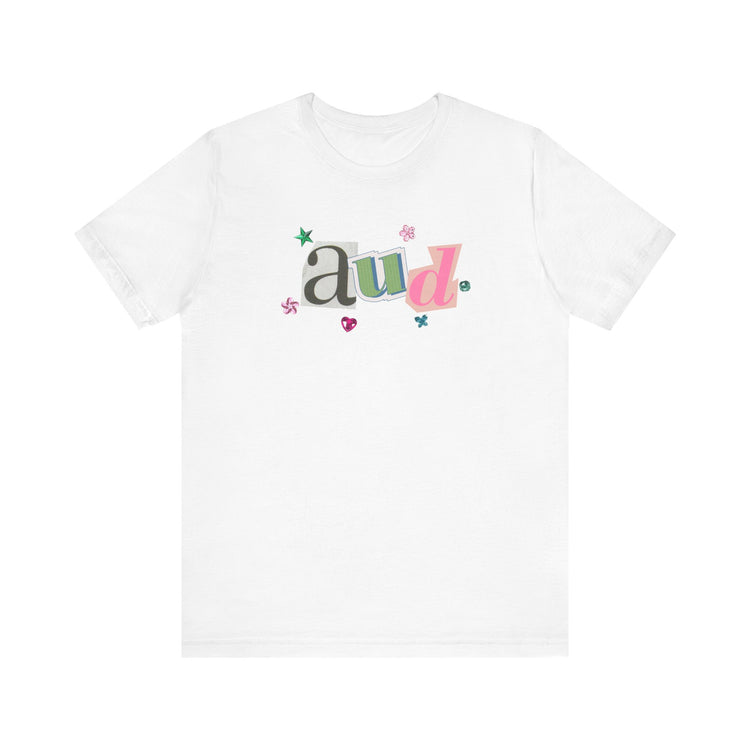 AUD newspaper gem short sleeve tee