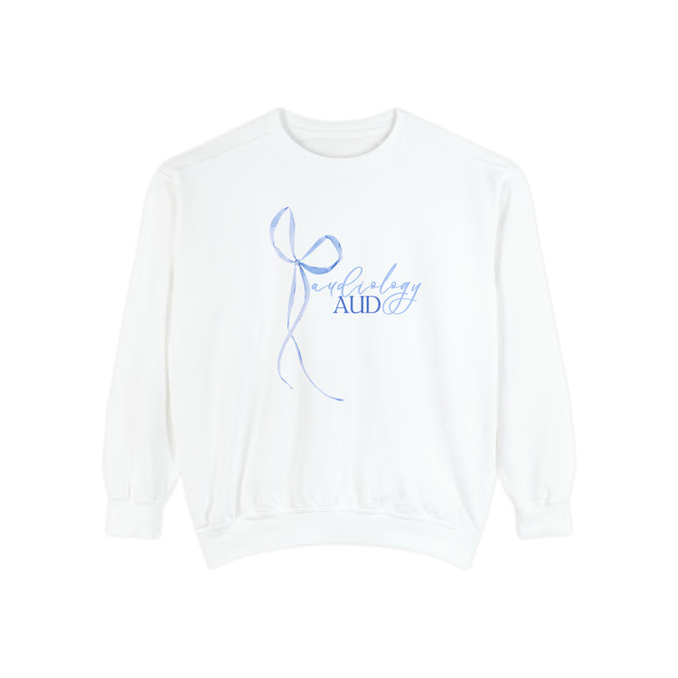 blue bow audiology comfort colors crewneck