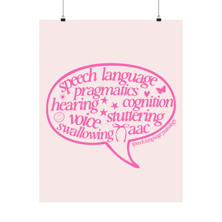 speech scope pink bubble wall poster