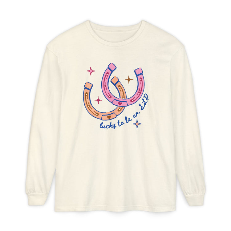 horseshoe lucky to be an SLP long sleeve tee