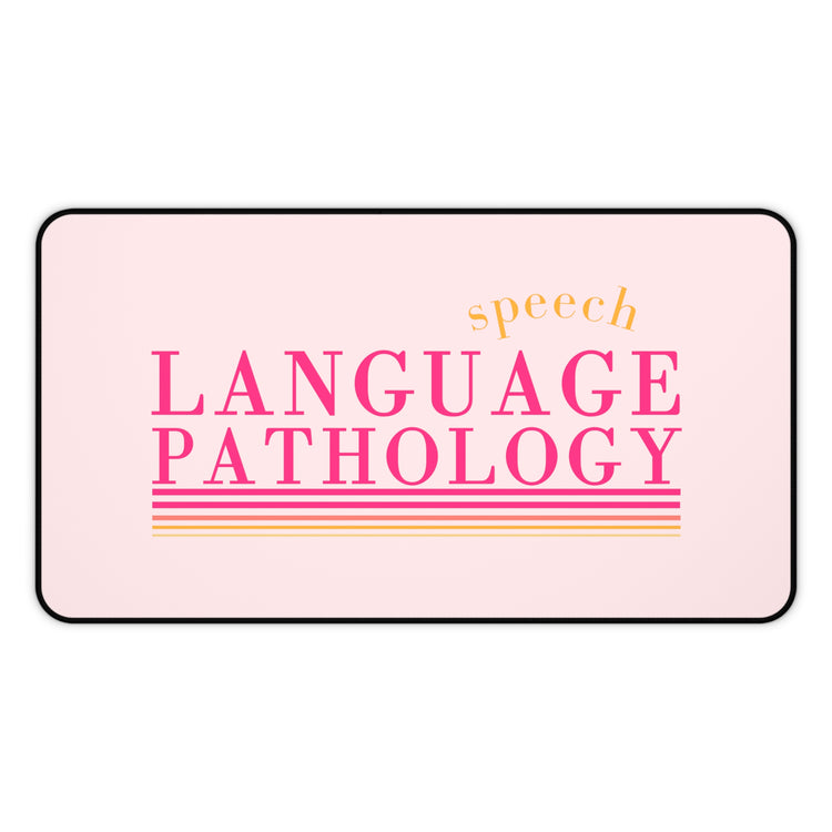 pink speech pathology lines desk mat