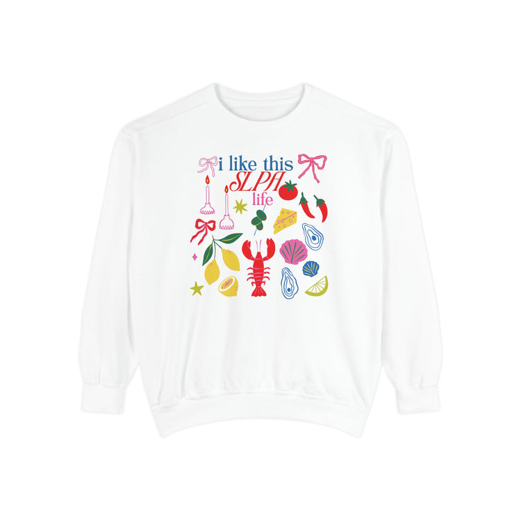 i like this SLPA life comfort colors crewneck