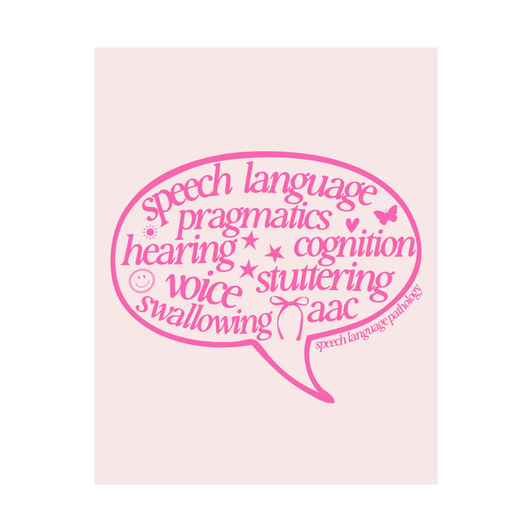 speech scope pink bubble wall poster