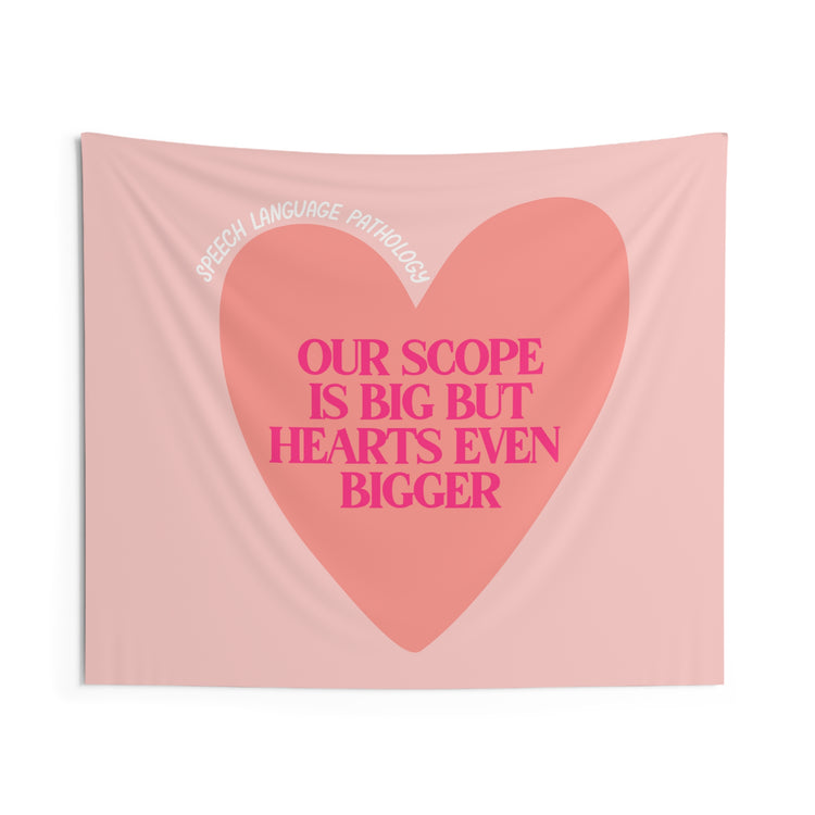 heart is big speech pathology wall tapestry