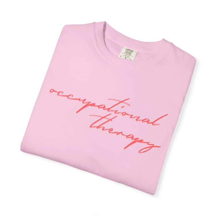 OT red cursive comfort colors tee
