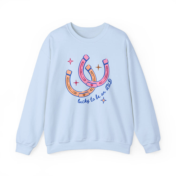 lucky to be an AUD horseshoe crewneck