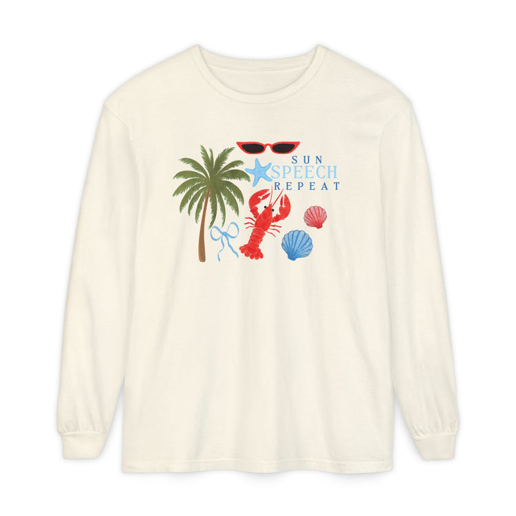 sun speech repeat comfort colors long sleeve tee