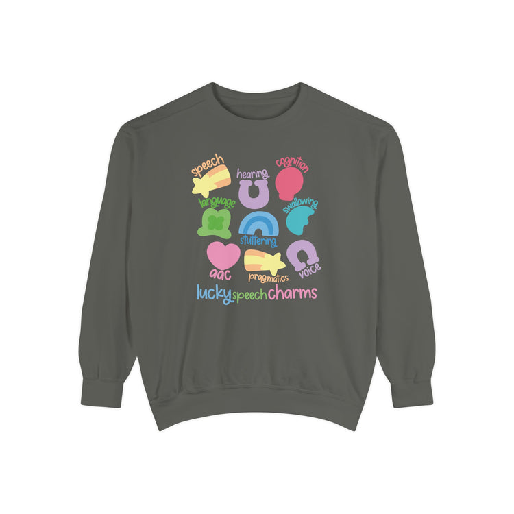 lucky speech charms comfort colors crewneck