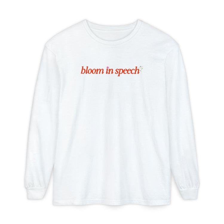 bloom in speech flowers long sleeve tee