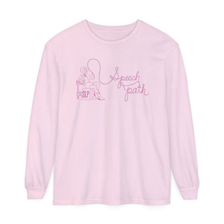 cowgirl speech path comfort colors long sleeve tee