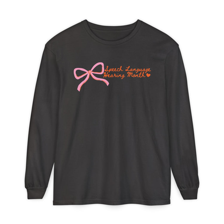 NSLHM pink bow long sleeve tee