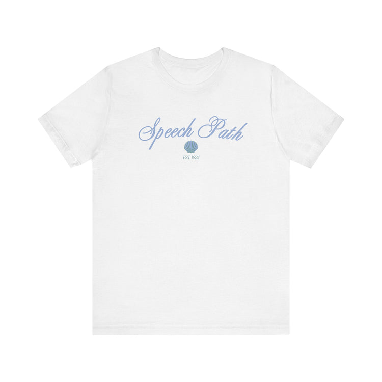 speech path clam short sleeve tee
