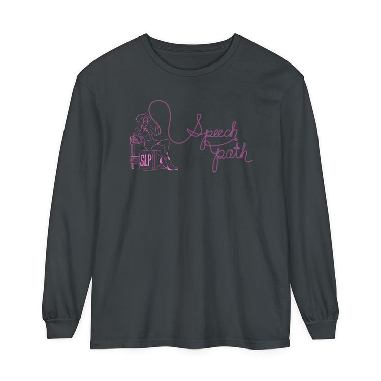 cowgirl speech path comfort colors long sleeve tee