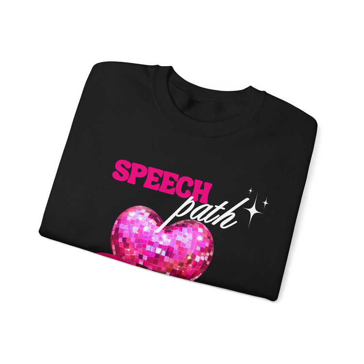 speech path disco heart crewneck