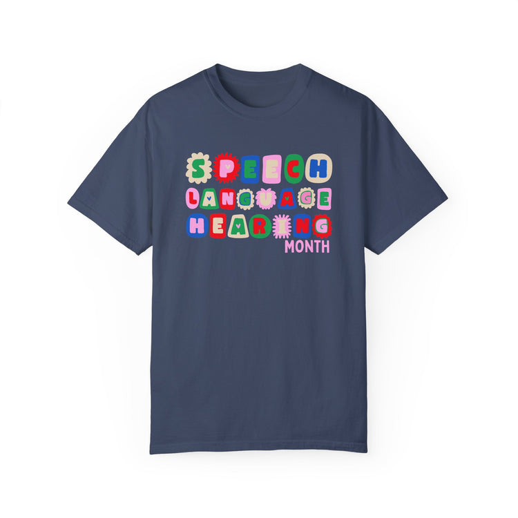 NSLHM block letters comfort colors tee