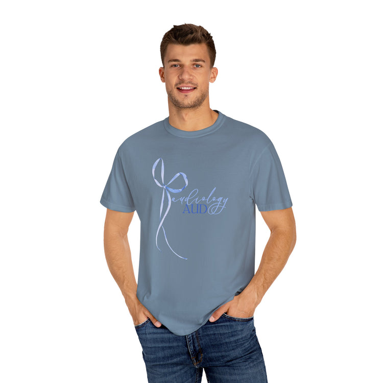 blue bow audiology comfort colors tee