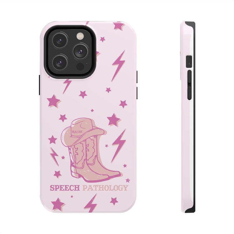 speech pathology cowboy boots howdy iPhone case