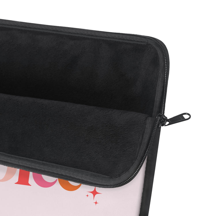 pink everyone deserves a voice laptop sleeve