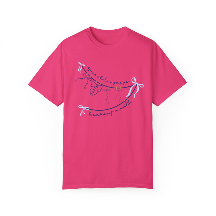 NSLHM bow clothespin comfort colors tee