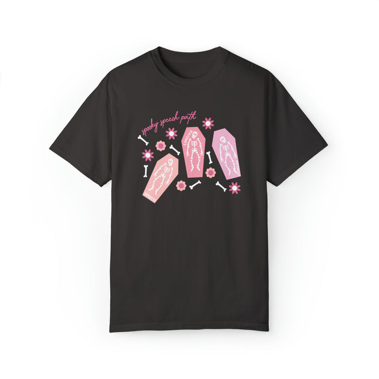 spooky speech skeleton bones comfort colors tee