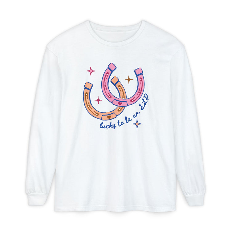 horseshoe lucky to be an SLP long sleeve tee
