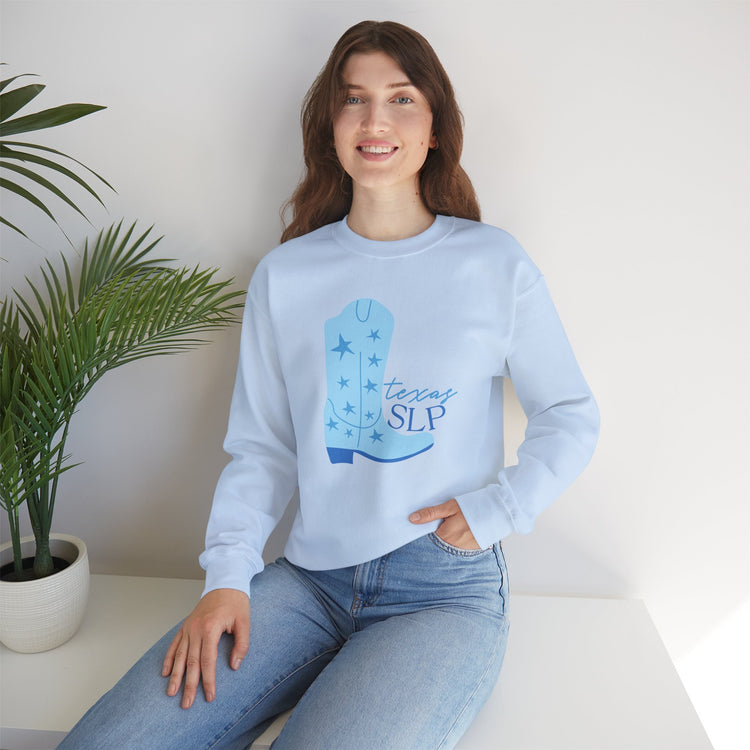 blue boot texas SLP crewneck