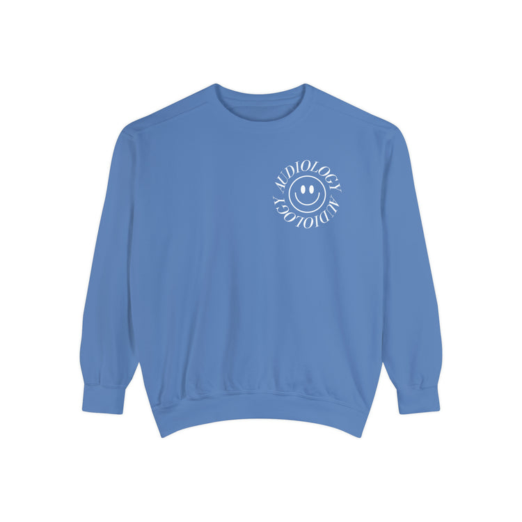 smiley audiology comfort colors crewneck