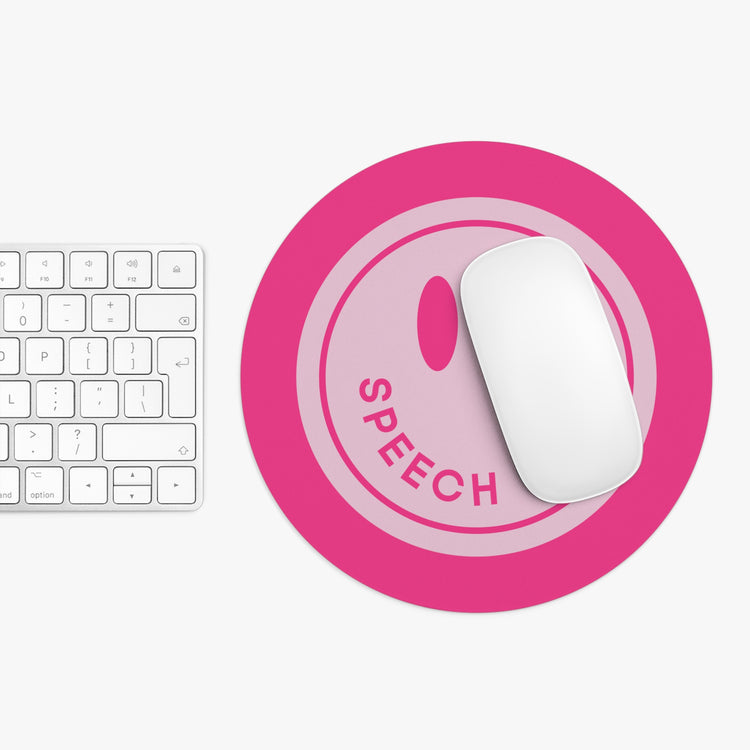 speech path smiley mouth pink mouse pad