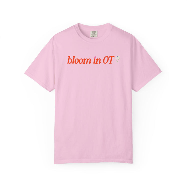bloom in OT front/back comfort colors tee