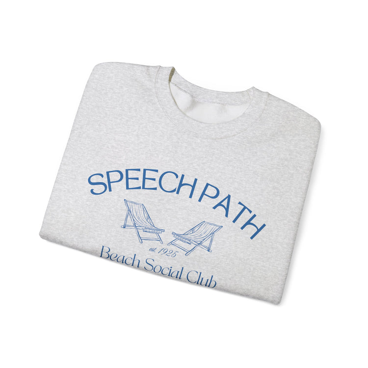 speech path beach chairs crewneck