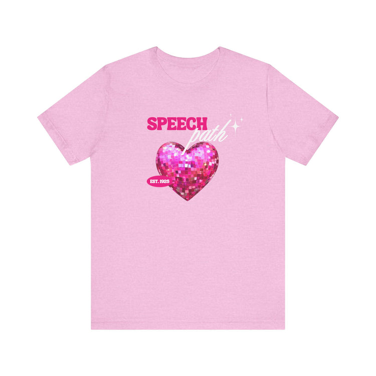 speech path disco heart tee