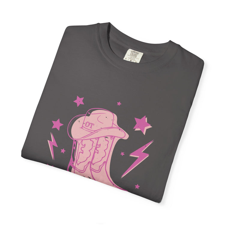 OT cowboy boots comfort colors tee