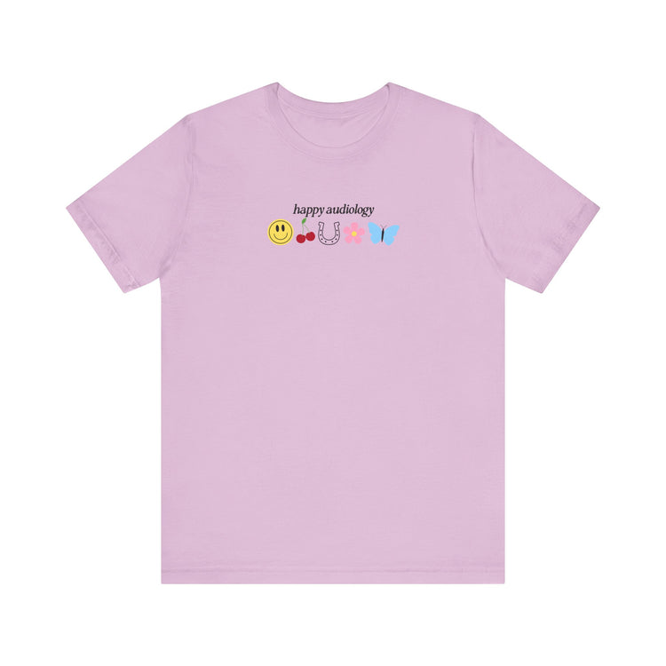happy audiology short sleeve tee
