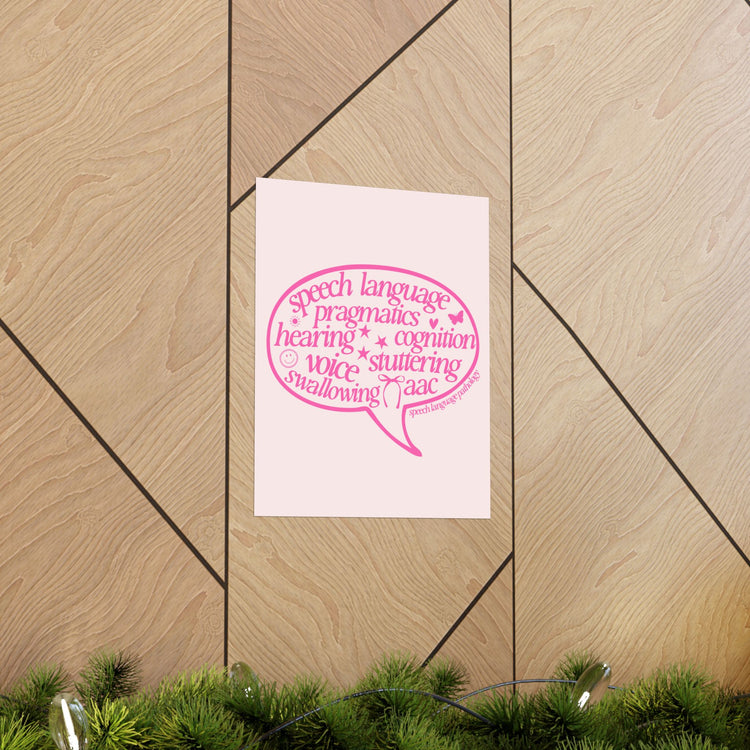speech scope pink bubble wall poster