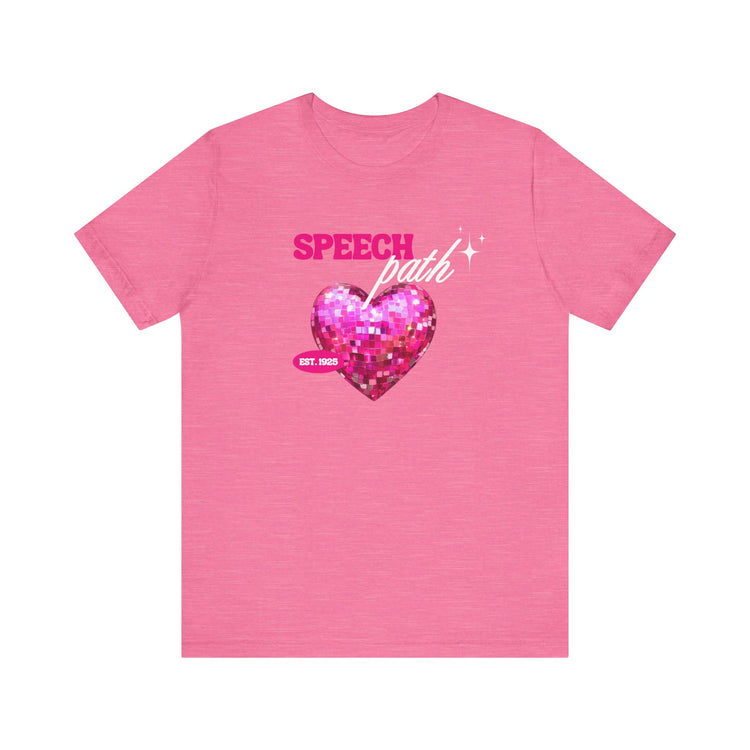 speech path disco heart tee