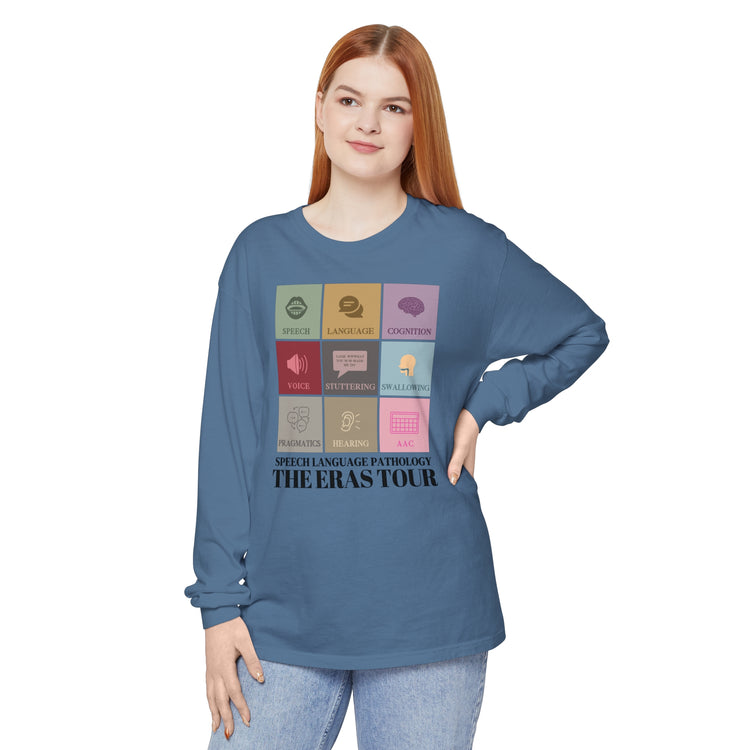 speech pathology eras comfort colors long sleeve tee