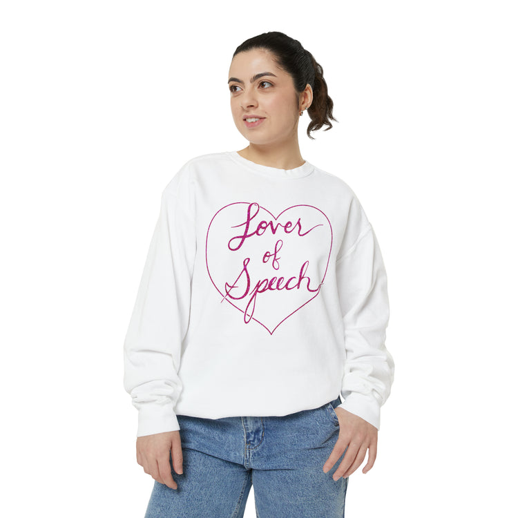 lover of speech comfort colors crewneck