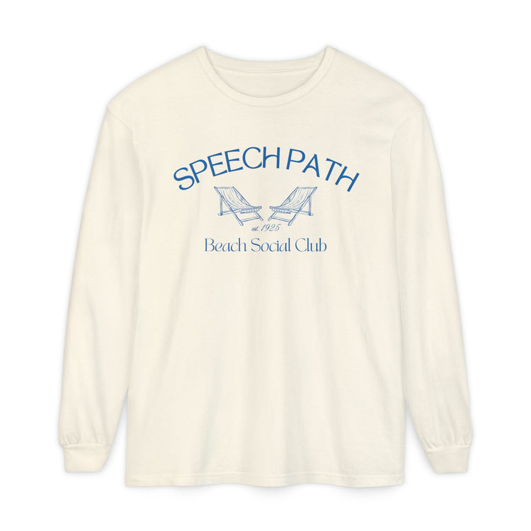 speech path beach chairs comfort colors long sleeve tee