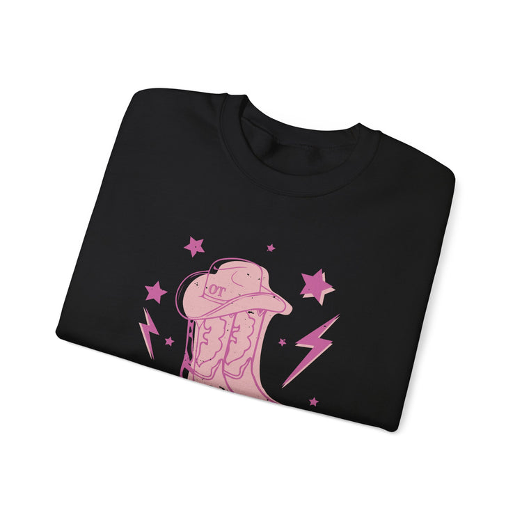 OT cowboy boots crewneck