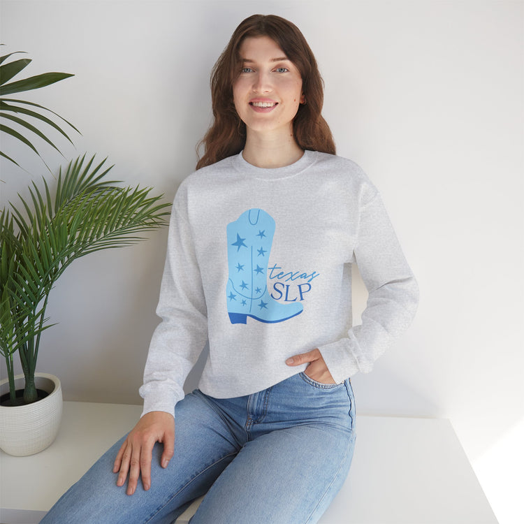 blue boot texas SLP crewneck